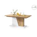 Spisebord Noble 160-218 cm - eik craft gold - hvit matt