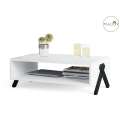 Sofabord Vik 90x 60 cm - hvit matt - svart ben