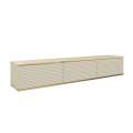 Tv-benk Oro 175x30 cm - Vegghengt - 3 dører - beige