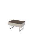 Sofabord Lago 100x68 cm - beige matt - med oppbevaringsplass