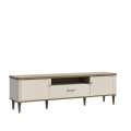 Tv-benk Lacetti 180x53 cm - 1 skuff - 2 dører -  eik valencia - beige sand - avrundede kanter