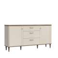 Skjenk Lacetti 180x92 cm - 3 skuffer - 2 dører -  eik valencia - beige sand - avrundede kanter