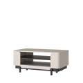 Sofabord Vodol 115x65 cm - beige sand - svart matt - avrundede kanter