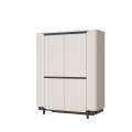 Skap Vodol 130x161 cm - 2 dører - beige sand - svart matt - avrundede kanter