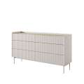 Kommode Level 153x82 cm - beige - eik - 6 skuffer