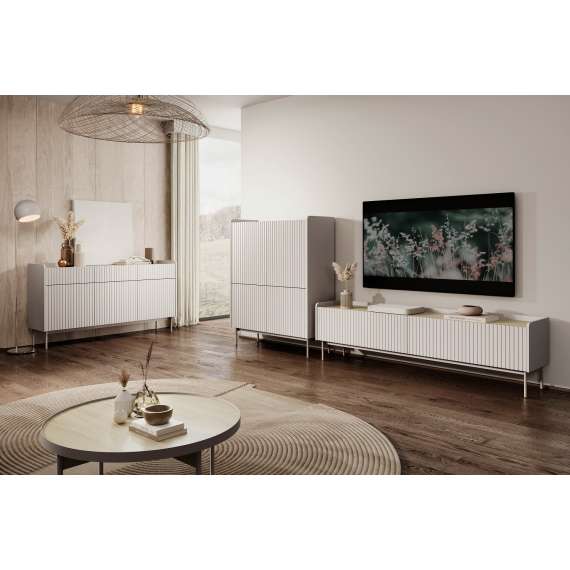 Tv-benk Level 181x50 cm - beige - eik - 2 dører