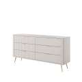 Kommode Lante 163x81 cm - beige - 6 skuffer