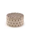 Puff Nunez Ø70 cm - beige - velvet - oppbevaringsplass