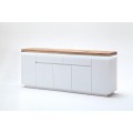 Romina Sideboard 200 cm - Eik - Hvit Matt - Fjernstyrt LED