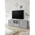 Tv-benk Dama 181x57 cm - betong - 2 døre - 1 skuff - LED lys