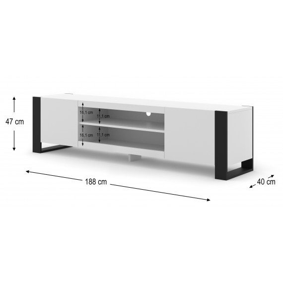 Tv-benk Mondeo 188 x 47 cm - Eikelook