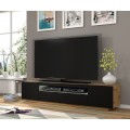 TV-benk Aura 200x42 cm - eik artisan - svart matt