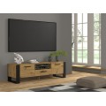 TV-benk Nuka 160x48 cm - eik artisan - svart matt