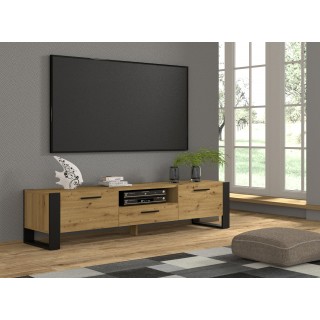 TV-benk Nuka 200x48 cm - eik artisan - svart matt