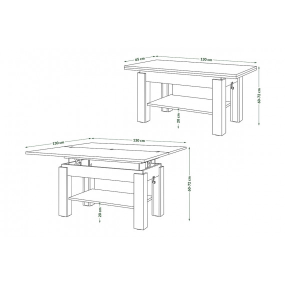 Sofabord Brawo 130 cm - Oppbevaring - Mørk Brun