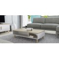 Sofabord Lotta 110x60 cm - hvit matt - eik sonoma