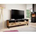 TV-benk Lotta 180x53 cm - eik wotan - svart matt - 3 skuffer